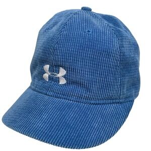 Under Armour Corduroy Dad Hat Light Blue Womens Embroidered Logo Spellout Golf